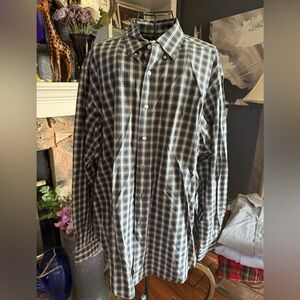 Ralph Lauren Navy, White and Forest Checkered Button-Down Shirt